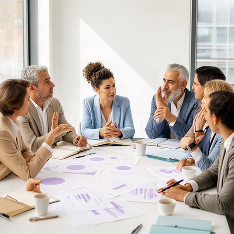 Equipo de consultores reunido en la oficina de Montornés del Vallés revisando un plan estratégico